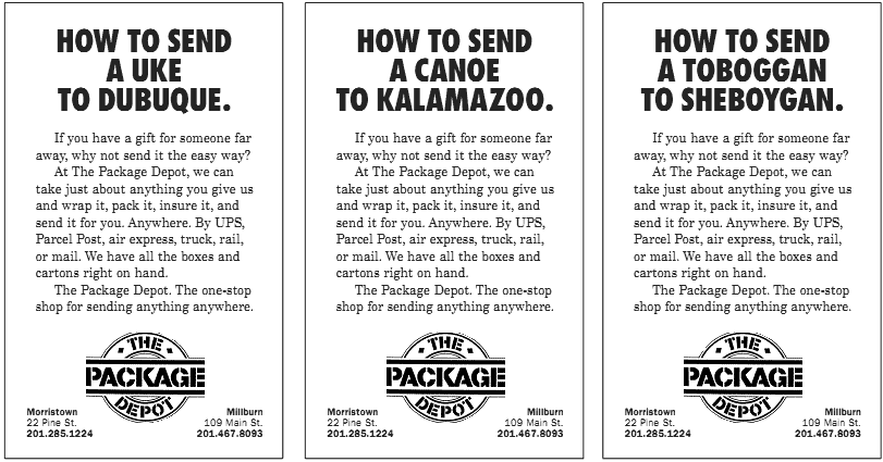 The Package Depot Ad Campaign